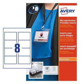 Avery Name Badge Insert 86X55mm 160Gsm White Pack 200 L7418-25 L7418-25 Avery Name Badge Insert 86X55mm 160Gsm White Pack 200 L7418-25 L7418-25