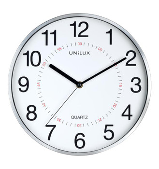 Unilux Clock Aria 285Mm Diameter Metal Grey Rim 400094280 400094280 Unilux Clock Aria 285Mm Diameter Metal Grey Rim 400094280 400094280