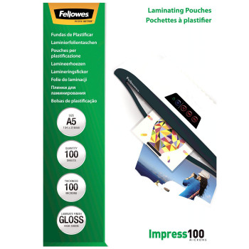 Fellowes 5351002 A5 Glossy 100 Micron 5351002