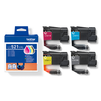 Brother LC521VAL Value pack Ink Cartridge B-C-M-Y LC521VAL