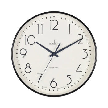 Acctim Earl Quartz Non-Ticking Silent Sweep Wall Clock 250Mm Diameter Black - 22 22563 Acctim Earl Quartz Non-Ticking Silent Sweep Wall Clock 250Mm Diameter Black - 22 22563