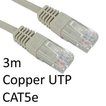 Rj45 M To Rj45 M Cat5e 3M Grey Oem Moulded Boot Copper Utp Network Cable URT-603