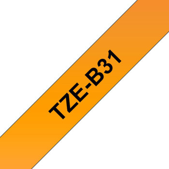 Brother TZEB31 Tape Black on Flu Orange 12mm TZEB31 Brother TZEB31 Tape Black on Flu Orange 12mm TZEB31