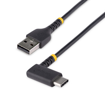 Startech 1ft 30cm USB A to C Charging Cable Right Angle - Heavy Duty Fast Charge R2ACR-30C-USB-CABLE