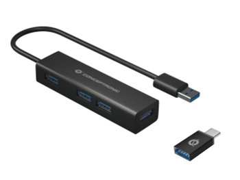 Conceptronic HUBBIES06B 4-Port Usb 3.0 Aluminum Hub HUBBIES06B