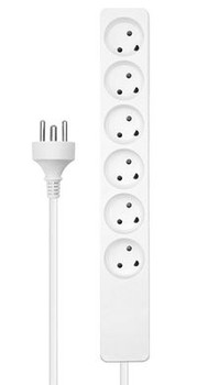 MicroConnect MC-GRU0607DKW Danish Power Strip 6-way MC-GRU0607DKW
