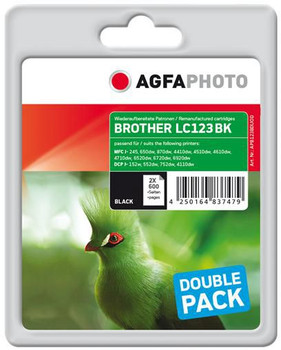 AgfaPhoto APB123BDUOD Ink 2xBlack rpl LC123BKBP2DR APB123BDUOD
