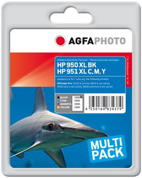 AgfaPhoto APHP950SETXLC Ink Color B/C/M/Y. HP No. 950 APHP950SETXLC