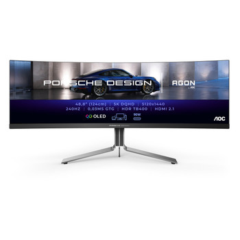 AOC Porsche PD49 124.5 cm 49" 5120 x 1440 pixels DQHD QDOLED 0.03 ms Black PD49