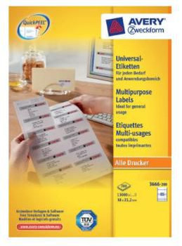 Avery 3666-200 Self-Adhesive Label White 3666-200