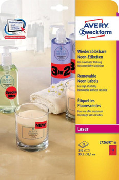 Avery L7263R-25 Self-Adhesive Label Rounded L7263R-25