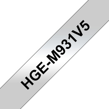 Brother HGE-M931V5 Tape 12mm black on matt silver HGE-M931V5
