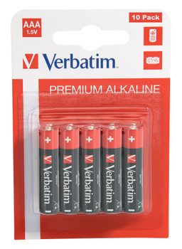 Verbatim W125625545 ALKALINE BATTERY AAA 10 PACK 49874