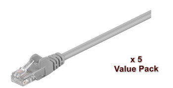 MicroConnect V-UTP515VP U/UTP CAT5e 15M Grey 5 Pack V-UTP515VP