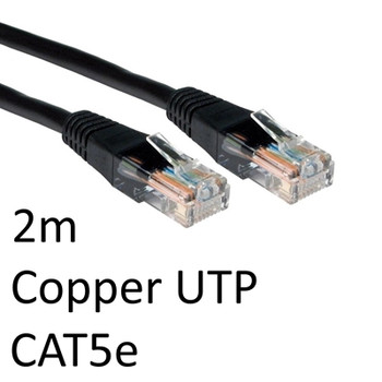 Rj45 M To Rj45 M Cat5e 2M Black Oem Moulded Boot Copper Utp Network Cable URT-602K