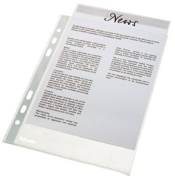 Esselte Multi Punched Pocket Polypropylene A5 50 Micron Top Opening Clear Pack 1 23782