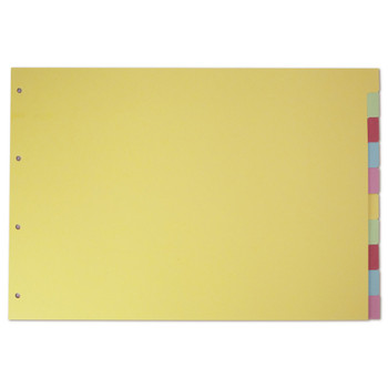 Elba Divider 10 Part A3 Landscape 160Gsm Card Assorted Colours 100080772 100080772