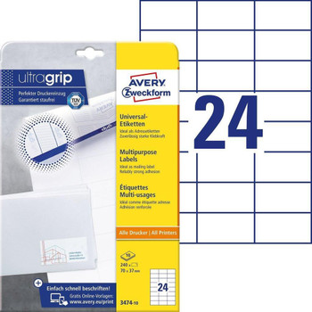 Avery 3474-10 Self-Adhesive Label Rectangle 3474-10