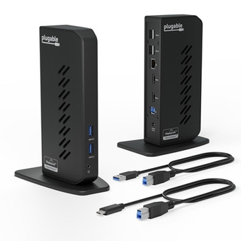 Plugable Ud-3900Z Usb-A/Usb-C Dual Monitor Universal Displaylink Certified Docki UD-3900Z-EUA