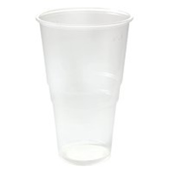Valuex Flexiglass Plastic Glass 1 Pint Clear Pack 50 0510043 0510043