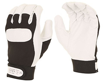 Beeswift Drivers Gloves Velcro Cuff Black/White Size XL DGVCXL