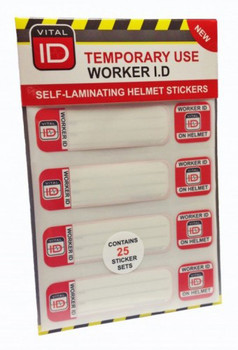Vital ID Temporary Use Worker ID Stickers White WSID03