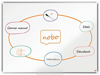Nobo Premium Plus Magnetic Steel Whiteboard Aluminium Frame 1200X900mm 1915156 1915156