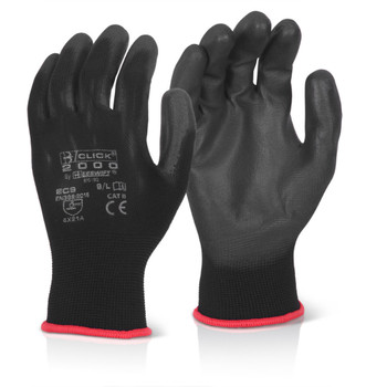 Beeswift Pu Coated Glove Black Large Pack 10 Pairs - EC9NBLL EC9NBLL