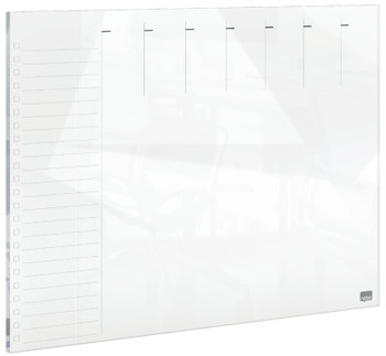 Nobo Glass Weekly Planner Whiteboard 430X560mm White 1915602 1915602