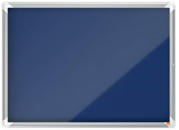 Nobo Premium Plus Blue Felt Lockable Noticeboard Display Case 8 X A4 924X668mm 1 1915327