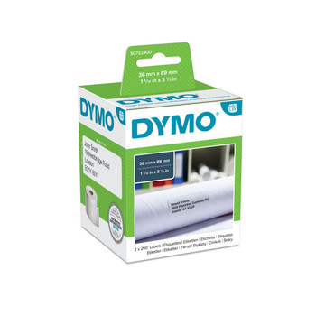 Dymo 36 x 89mm LW Large Address Labels on a Roll 2 Rolls of 260 Labels S0722400