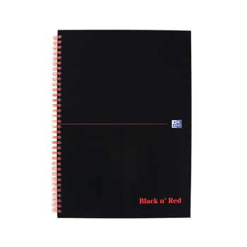 Black n' Red Ruled Perforated Wirebound Hardback Notebook A4 Pack of 5 1001 JDB79019