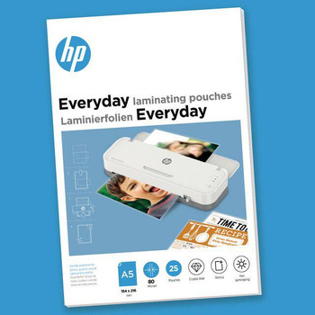 Hp Everyday Laminating Pouches A5 80 Micron Pack 25 9155 9155