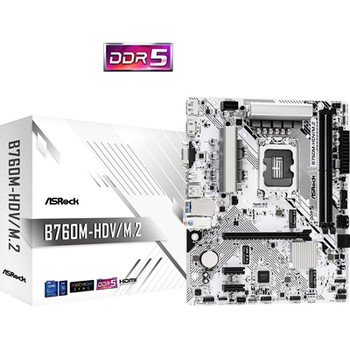 Asrock B760M-HDV/M.2 D4 Intel B760 1700 Micro Atx 2 Ddr4 Vga Hdmi Dp Gb Lan Pcie B760M-HDV/M.2