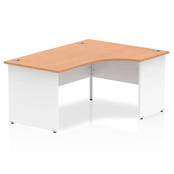 Dynamic Impulse 1600Mm Right Crescent Desk Oak Top White Panel End Leg TT000041 TT000041