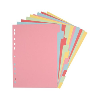 Elba Divider 10 Part A4 160Gsm Card Assorted Colours 400007246 400007246