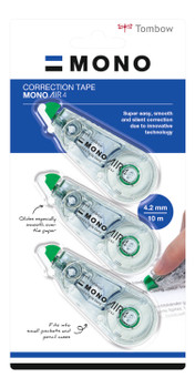 Tombow Mono Air Correction Tape Roller 4.2Mmx10m White Pack 2 Plus 1 Free CT-CA4-3P