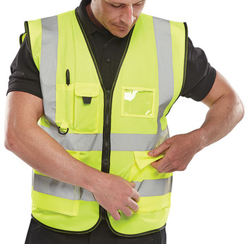 Beeswift Hi-Vis Executive Id Vest Saturn Yellow Size 7XL WCENGEXEC7XL