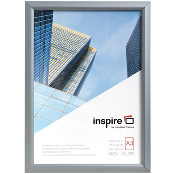 Photo Album Co Poster/Photo Snap Frame A3 Aluminium Frame Plastic Front Silver PAPFA3B