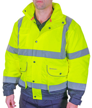 Beeswift Two-Tone Hi-Vis Constructor Bomber Jacket Saturn Yellow / Navy Size S CBJTTSYNS