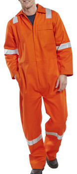 Beeswift Nordic Design Fire Retardant Boilersuit Orange Size 38 CFRBSNDOR38