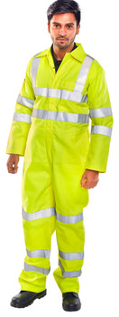 Beeswift Tesla Fire Retardant Hi-Vis Anti-Static Boilersuit Saturn Yellow Size 5 CFRASTEBSSY56