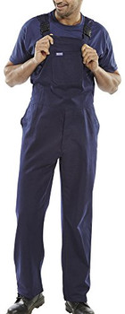 Beeswift Cotton Drill Bib And Brace Navy Blue Size 32 CDBBN32