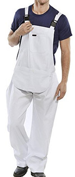 Beeswift Cotton Drill Bib And Brace White Size 42 CDBBW42