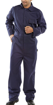 Beeswift Cotton Drill Boilersuit Navy Blue Size 46 CDBSN46