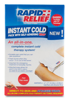 Rapid Relief Instant Cold Pack With Self Adhering Wrap 5"X9" White Size 9" RA11357