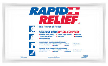Rapid Relief Deluxe Hot/Cold Gel Compress With Contour Gel  6"X 10" White Size 1 RA402