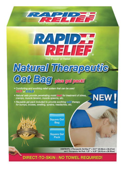 Rapid Relief Natural Theraputic Oat Bag With Gel Pack Square Blue RA11278