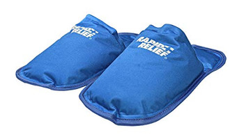 Rapid Relief Premium Reusable Hot/Cold Slippers 5"X12" Blue Size 12" RA11550