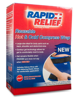 Rapid Relief Deluxe Reusable Hot/Cold Compress Wrap 9"X 13" Blue Size 13" RA11290
